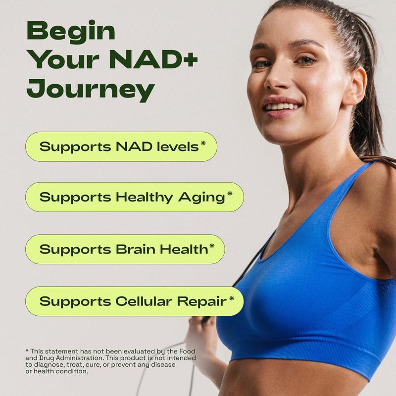 NAD+ Core Supplement for Skin Aging Support, Energy, and Focus - 60 Count 🍃