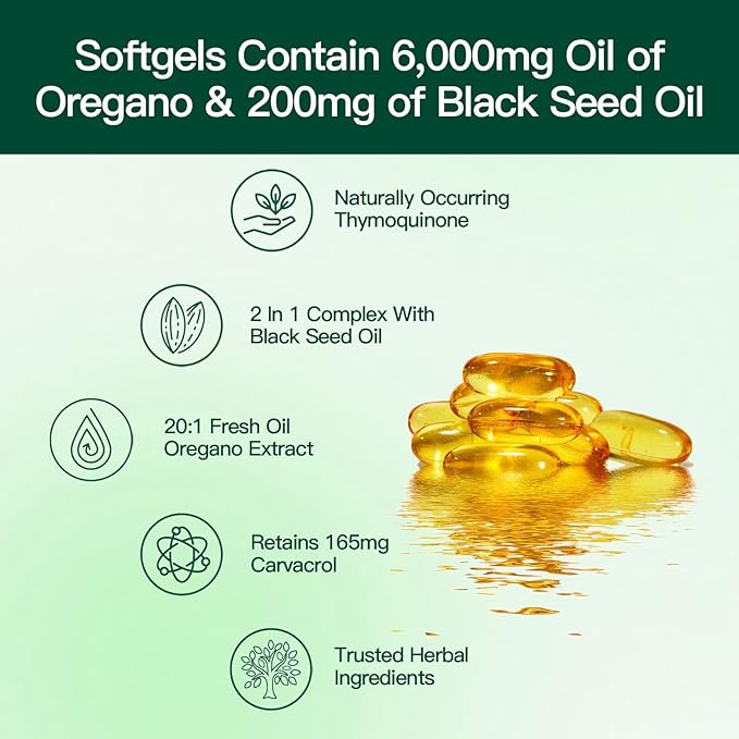 Oil of Oregano & Black Seed Softgels 🍃