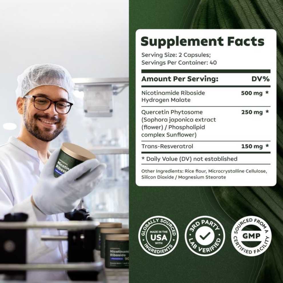 NR900 NAD+ Supplement for Energy, Focus, and Skin Aging Support - 80 Capsules 🍃