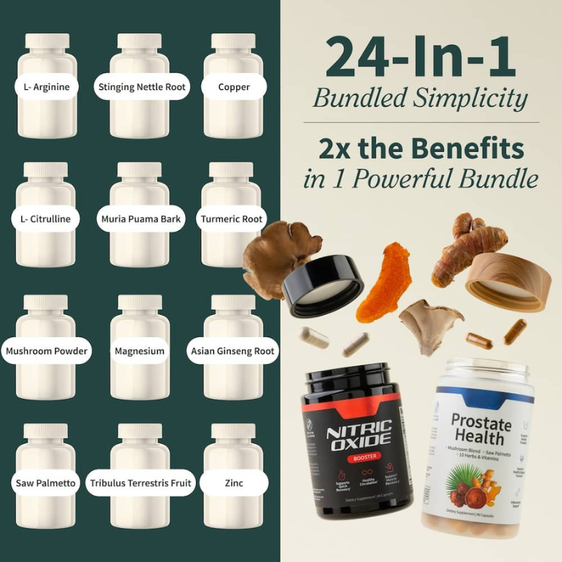 Ultimate Men's Health Bundle - Prostate Health + Nitric Oxide Combo 🍃