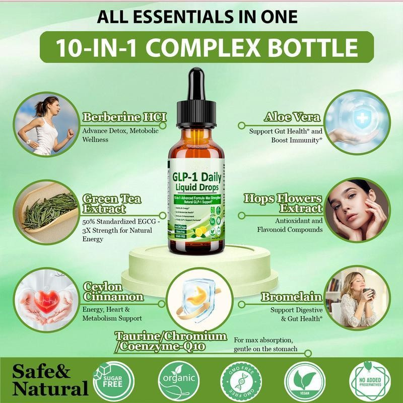 GLP-1 Daily Liquid Drops Metabolism & Immune Support 🍃