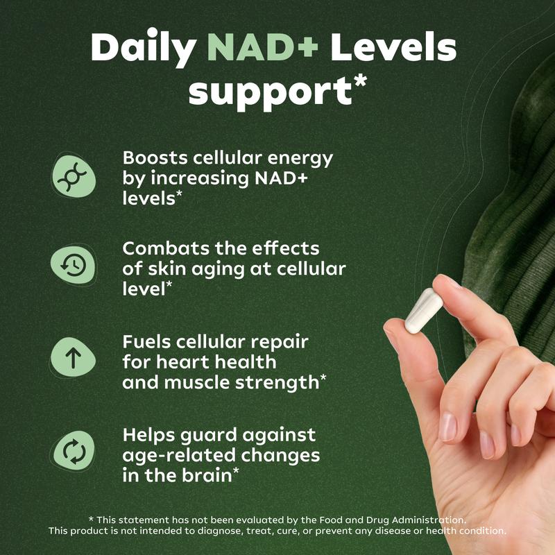 NR900 NAD+ Supplement for Energy, Focus, and Skin Aging Support - 80 Capsules 🍃