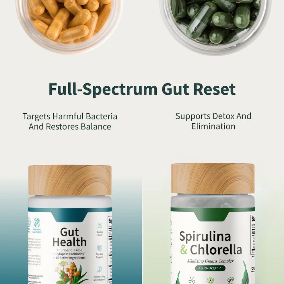 Gut Glow Bundle - Gut Health + Spirulina & Chlorella 🍃