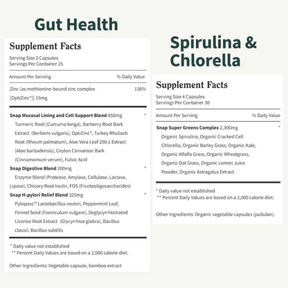 Gut Glow Bundle - Gut Health + Spirulina & Chlorella 🍃