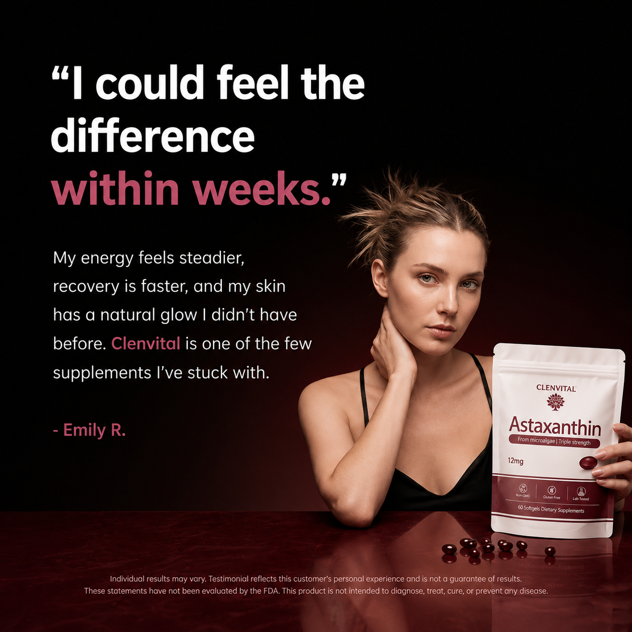 atc Clenvital Astaxanthin - Nature’s Most Powerful Antioxidant for Whole Body Support & Cellular Protection