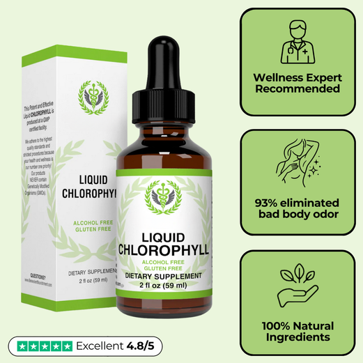 100% Organic Chlorophyll Drops For Gut Health & Body Odor
