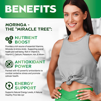 Moringa Capsules for Immune Support, Gut Health & Vitamins 🍃