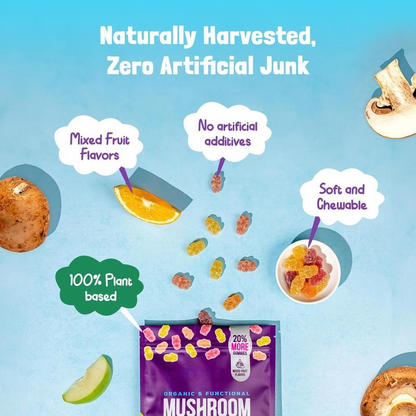Mushroom Gummies, Mixed Fruits - 80 Gummies