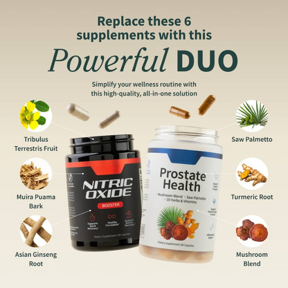Ultimate Men's Health Bundle - Prostate Health + Nitric Oxide Combo 🍃